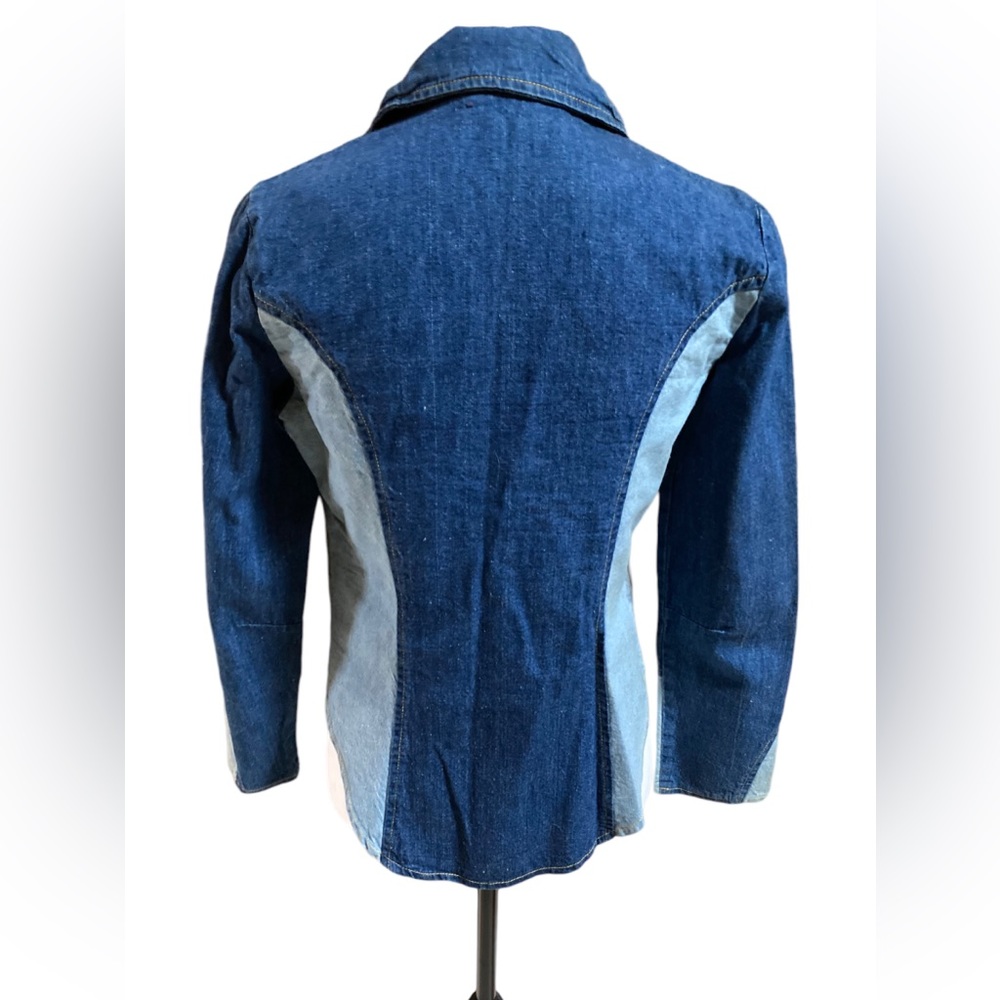 Two Tone Blue Denim Button Down Jacket. - image 3
